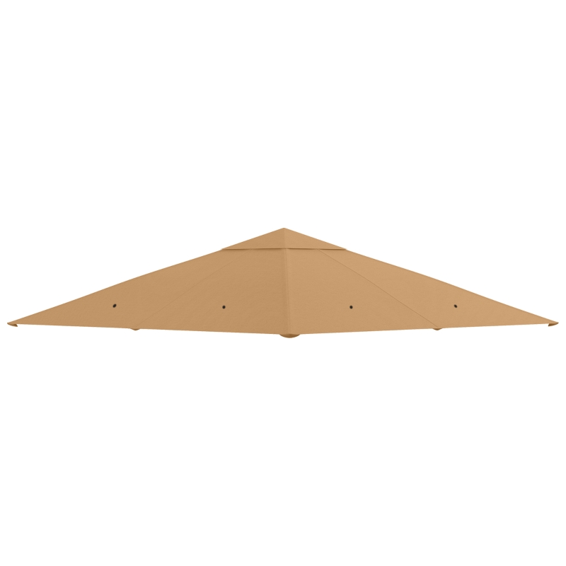 Outsunny Techo de Repuesto para Cenador, 3x3 m, Cubierta de Repuesto con 8 Orificios de Drenaje, Ventilación y Protección UV, SOLO Toldo de Recambio para Pabellón Gazebo, Beige