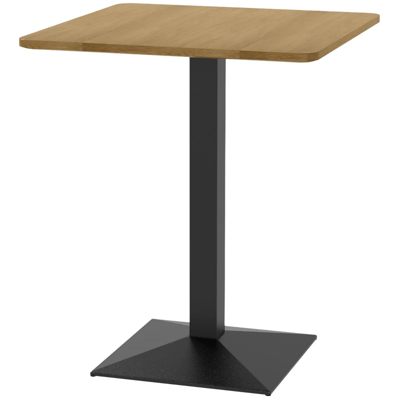HOMCOM Eettafel Vierkante keukentafel voor 2 personen Eettafel met houtlook en stalen basis 70 x 70 x 75 cm Donkerbruin