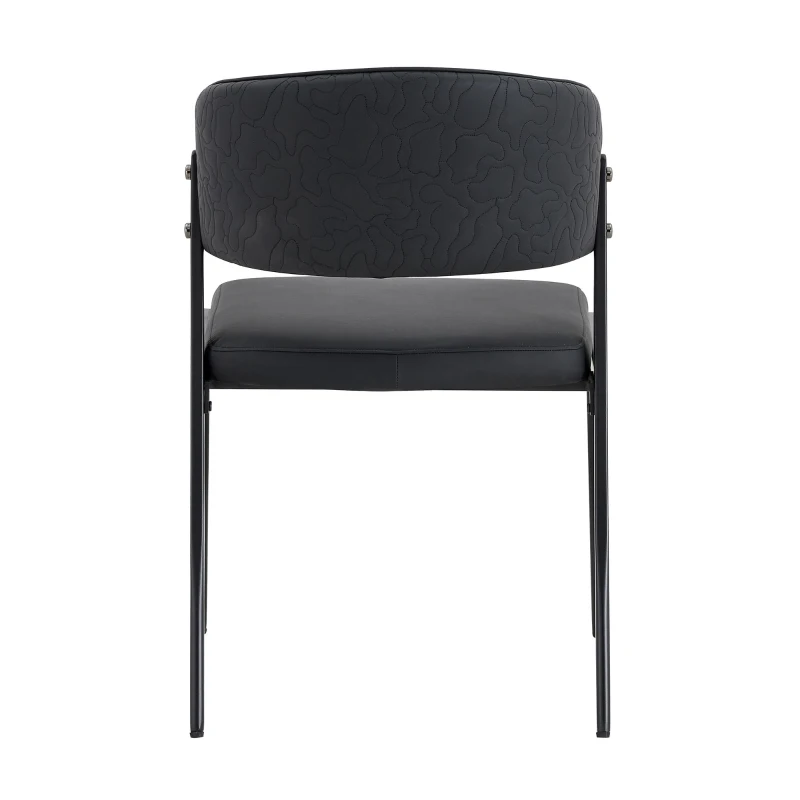 Chaise de salle à manger moderne rembourrée, design épuré, dossier ergonomique, 51x49x78 cm, Noir