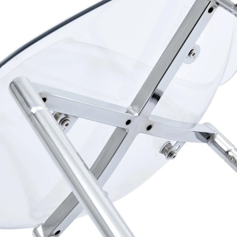 Lot de 2 tabourets de bar transparents, design moderne et aérien, 51x45x102 cm, Argenté