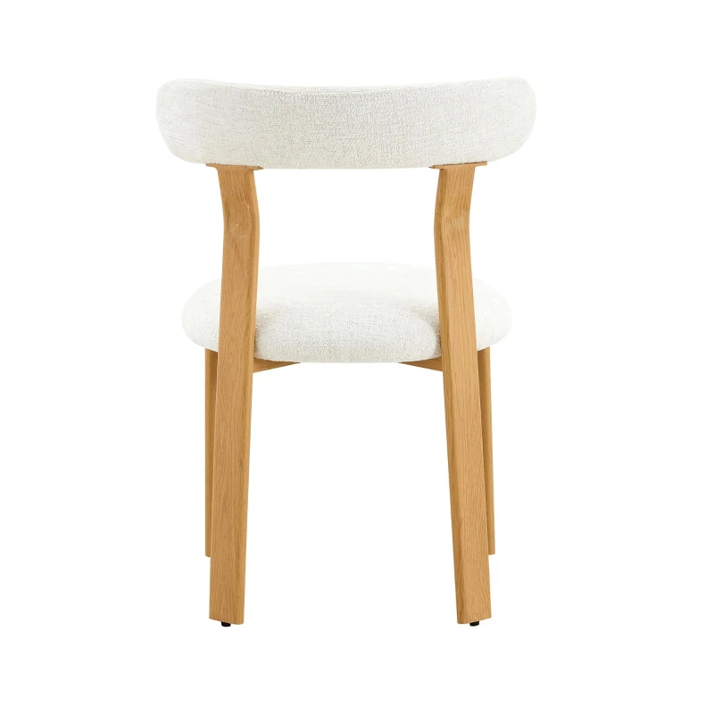 Lot de 2 chaises rembourrées, revêtement bouclé sherpa respirant, design moderne, 55,5x44x79 cm, Blanc
