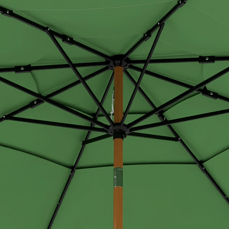 Outsunny Garden Parasol, Parasol Umbrella with 3-tier Roof, Crank Handle, Tilt Function, Polyester Canopy, Green