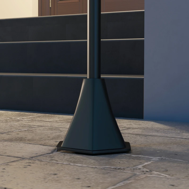 Outsunny Lampadaire solaire extérieur lampadaire de jardin LED avec interrupteur marche/arrêt 17 x 17 x 127 cm noir