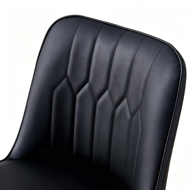 Lot de 2 tabourets de bar hauteur, design moderne et confortable, dossier incurvé et repose-pieds, 42x45x100 cm, Noir+Argenté