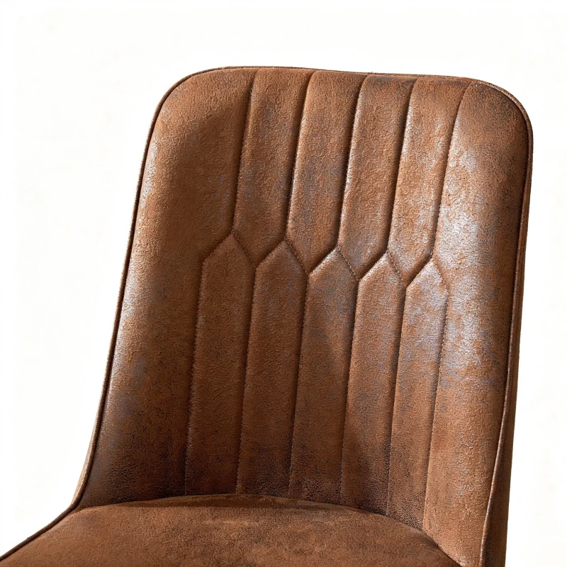 Lot de 2 chaises de salle à manger modernes, assise rembourrée, embouts antidérapants, 43x41.5x89 cm, Marron+Noir