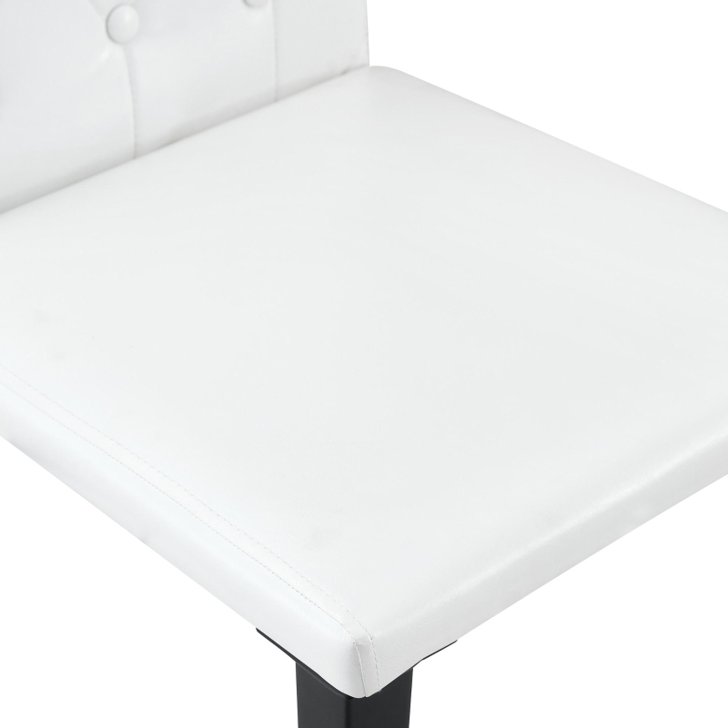 Lot de 4 chaises de salle à manger, style luxe européen, patins antidérapants et silencieux, 42x46x89 cm, Blanc+Noir