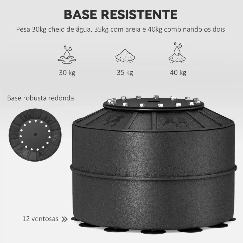 HOMCOM Punching Ball de Boxe com Altura Ajustável com Barra Giratória 360° e Base Preenchida 88x48x155-205 cm Preto