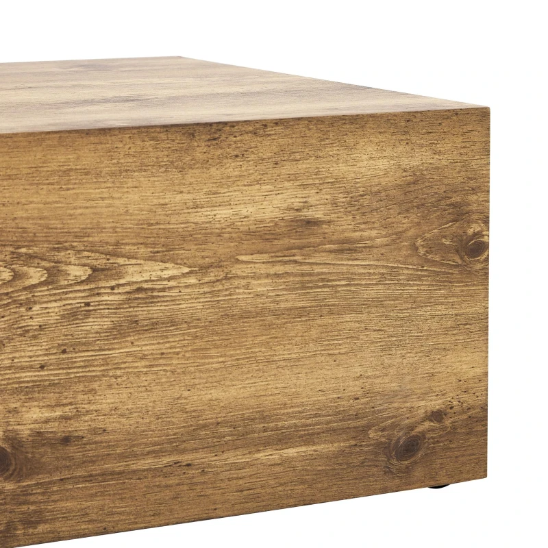 Table basse rectangulaire, style Luxury moderne compatible, pieds antidérapants en silicone, 90x50x30 cm, Couleur naturelle