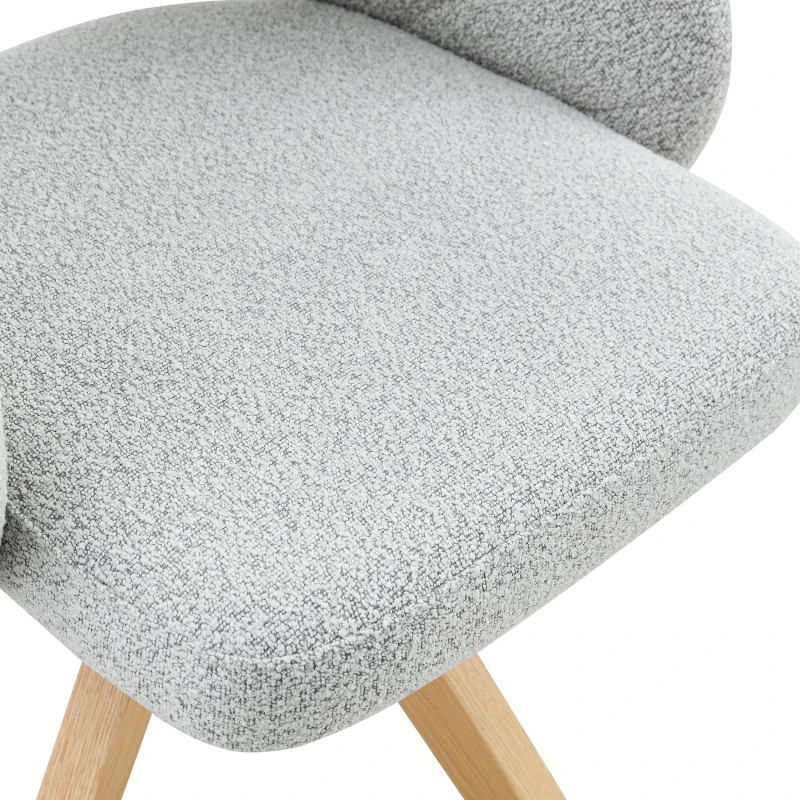 Lot de 2 chaises pivotantes style rétro, piètement 4 pieds en bois massif, patins antidérapants, 46x49x84 cm, Couleur naturelle