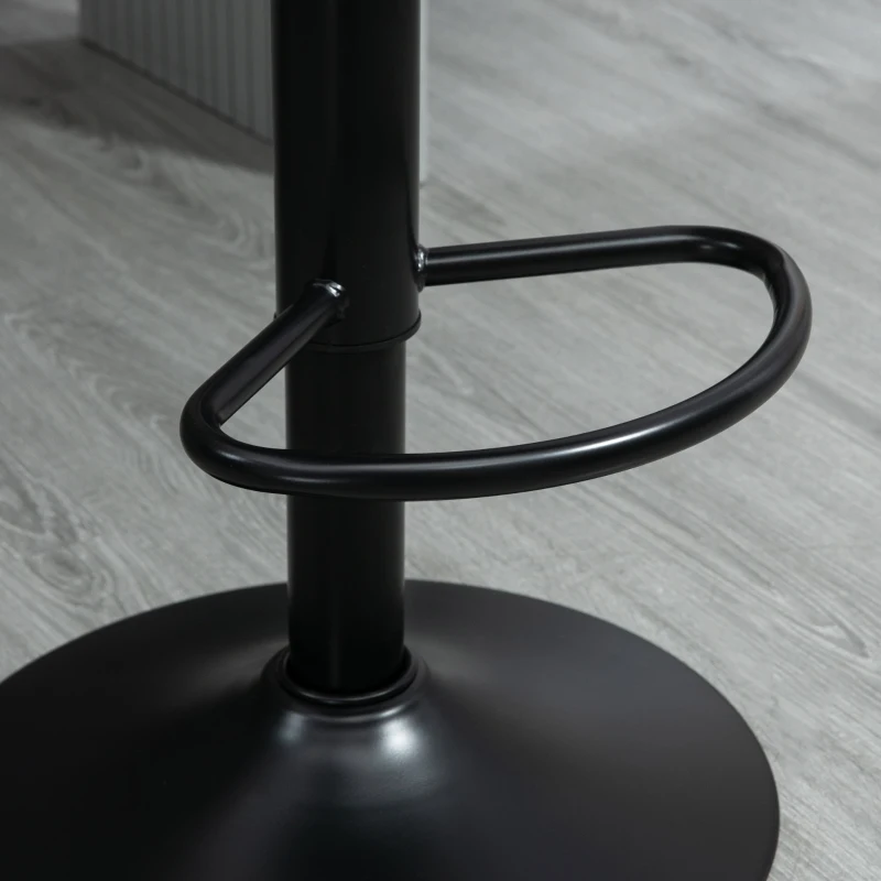 HOMCOM Lot de 4 tabourets de bar style vintage réglable pivotant avec repose-pied revêtement synthétique marron