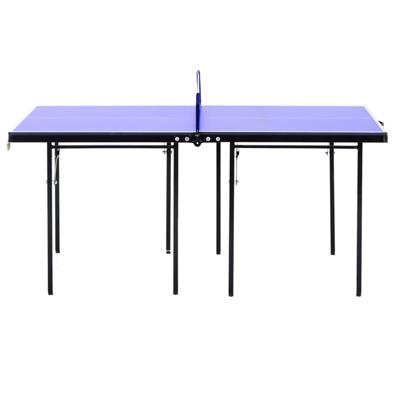 HOMCOM Tavolino da Ping Pong Pieghevole in Legno MDF 153 x 76.5 x 67cm Blu e Nero