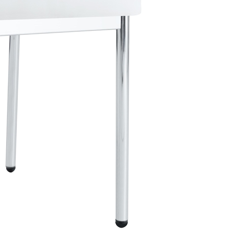 Lot de 4 chaises de salle à manger, style léger-luxe, patins antidérapants, 43x42.6x93 cm, Blanc+Argent