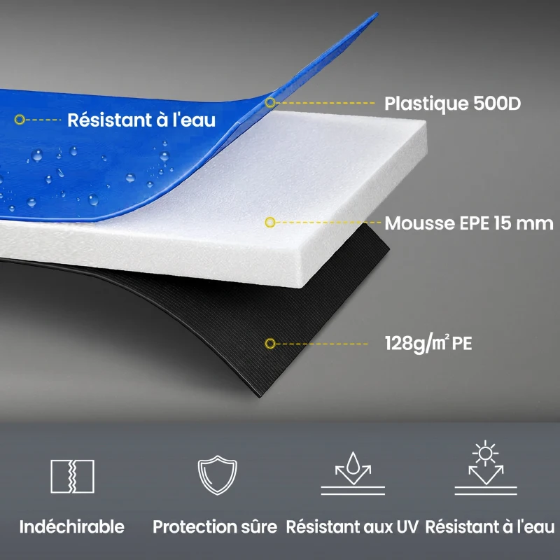 SPORTNOW Coussin de protection trampoline 305cm avec cordon élastique résistant aux intempéries et UV anti-déchirure, multicolore
