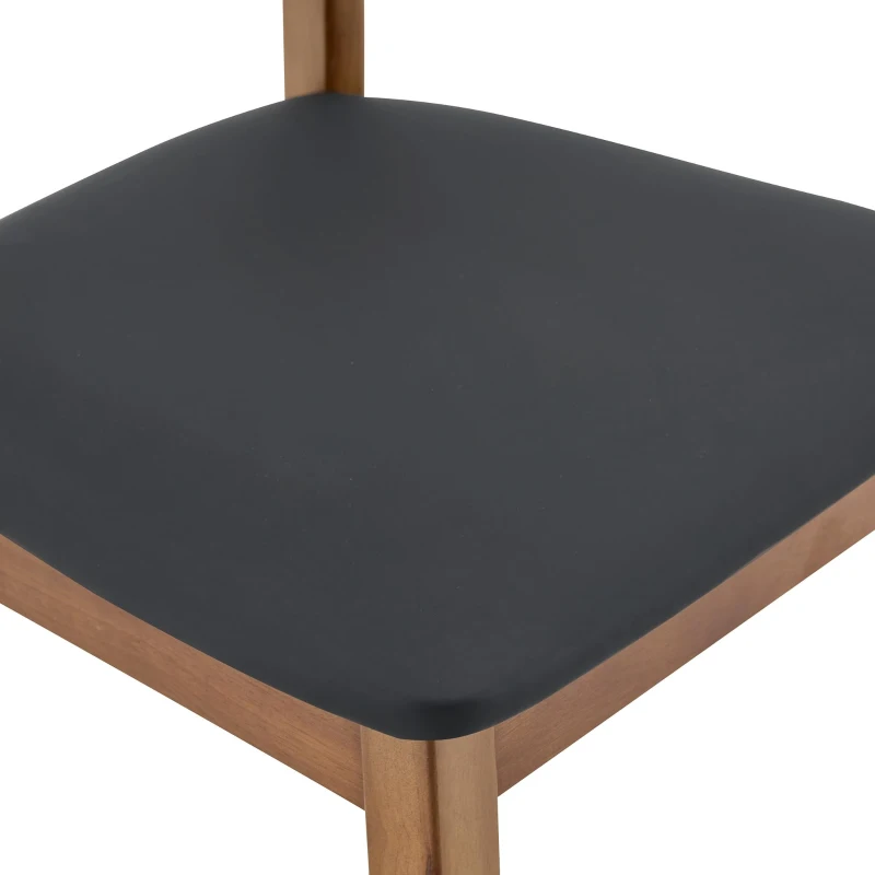 Lot de 2 chaises de salle à manger modernes, poignée de transport et assise rembourrée, facile à nettoyer, 50x44x88 cm, Noir
