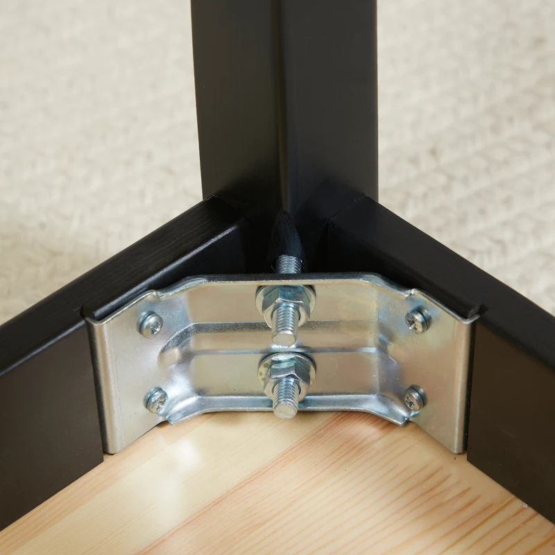 HOMCOM Moderne bank voor 2 personen, houten bank, massief hout, gelakt, naturel + zwart