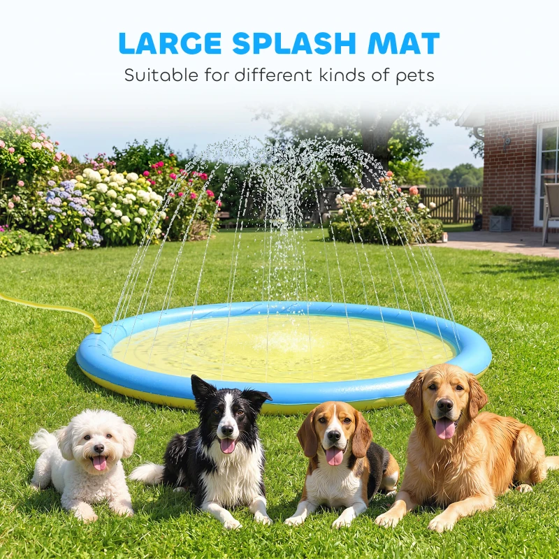 PawHut Dog Splash Pad  for Garden, Patio, Summer Fun, 170 cm