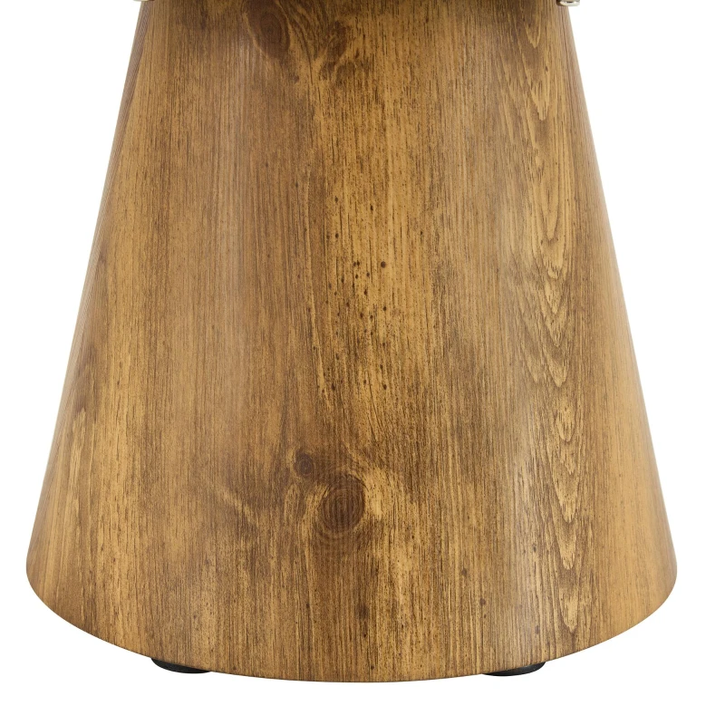 Table basse ronde, résistante et facile d'entretien, patins feutrés antidérapants, 60x60x35 cm, Couleur naturelle