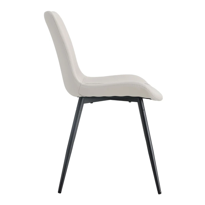 Lot de 4 chaises de salle à manger en similicuir, design moderne, embouts antidérapants, 50x47x83 cm, Blanc+Noir