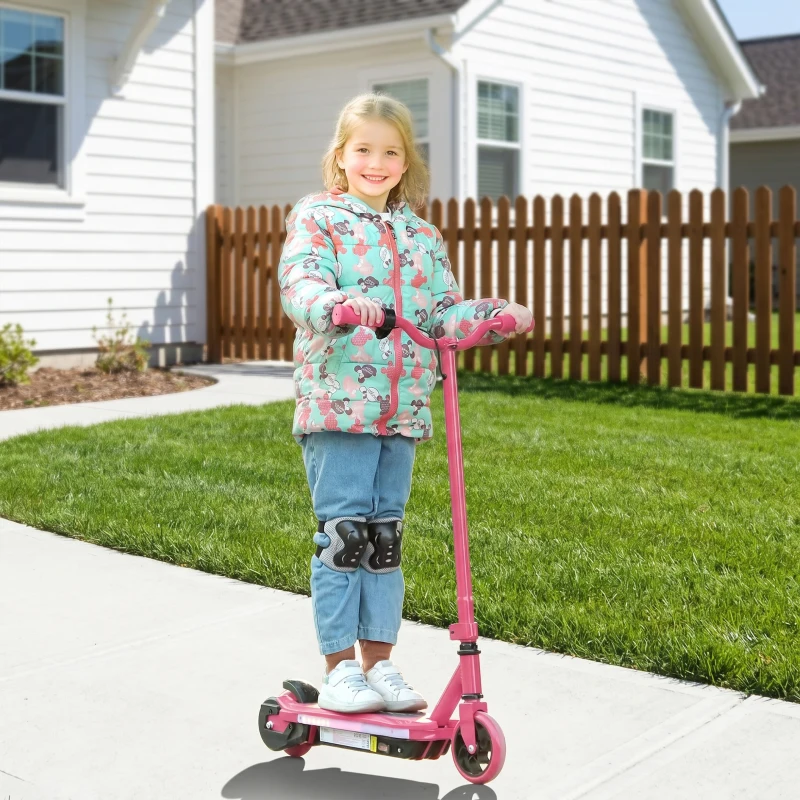 AIYAPLAY Electric Scooter for Kids 6-14 Years, with Colourful Lights, Pink