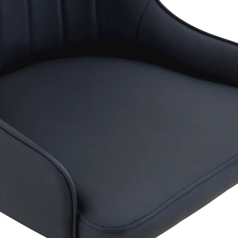Lot de 2 chaises de salle à manger, dossier motif éclair stylé, déperlante et facile d'entretien, 47.3x44x91 cm, Noir