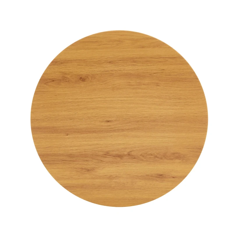 Table d'appoint ronde, style mid-century, pieds antidérapants, usage multifonction, 60x60x72 cm, Couleur naturelle