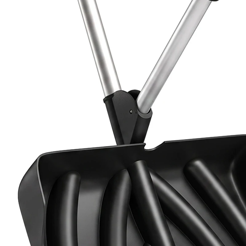 Outsunny Pelle à Neige Aluminium Portable avec Poignée d'Assistance en D, Lame Large de 45 cm, Manche Amovible, Noir