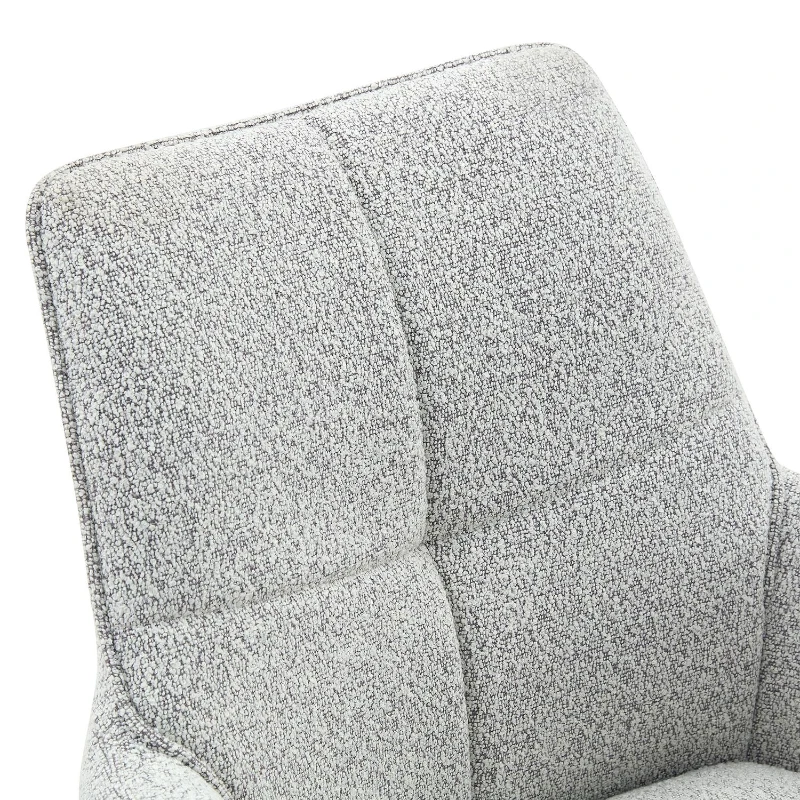 Fauteuil pivotant 360° rembourré, piètement métal laqué stable, patins antidérapants, 48x50x85 cm, Gris clair