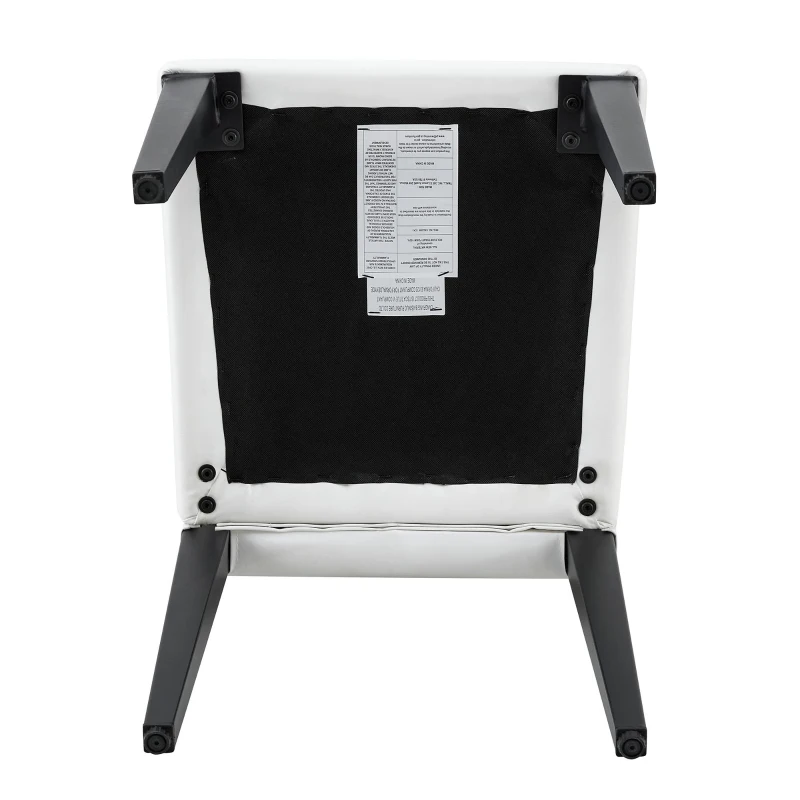 Lot de 4 chaises de salle à manger, style luxe européen, patins antidérapants et silencieux, 42x46x89 cm, Blanc+Noir