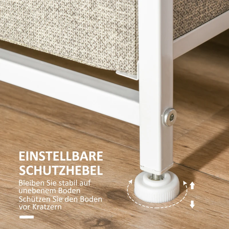 HOMCOM Ladekast Sideboard met 7 laden, modern design, 63,5 cm x 30 cm x 71 cm, Lichtgrijs