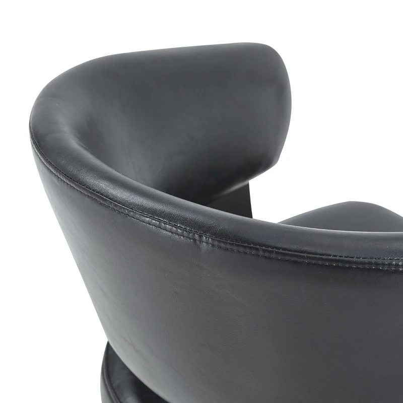 Lot de 2 chaises de salle à manger style mid-century, design tonneau, haute densité ergonomique, 46.5x48x77.3 cm, Noir