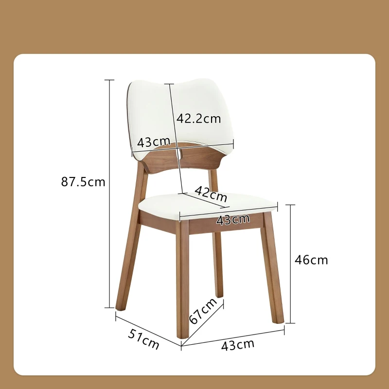 Lot de 2 chaises de salle, design papillon, confortable et facile d'entretien, 51x43x87.5 cm, Blanc