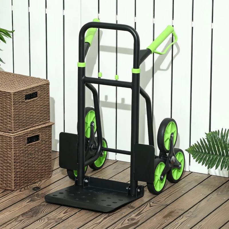 DURHAND Carrinho de Carga Dobrável para Escadas com 6 Rodas, 120 kg, Portátil, Verde