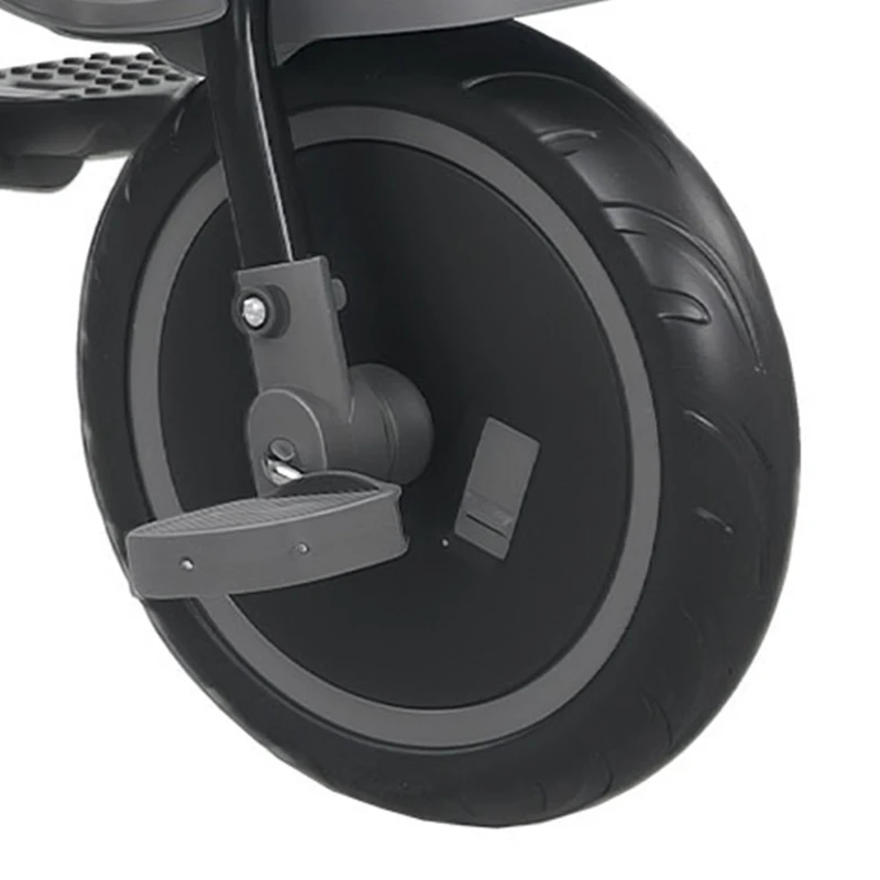 AIYAPLAY Kinderdreirad, 6-in-1 Buggy voor Kleuters, met Duwstang, Verstelbare Zitting, Vouwbaar Ontwerp, Veiligheidsnet, Grijs
