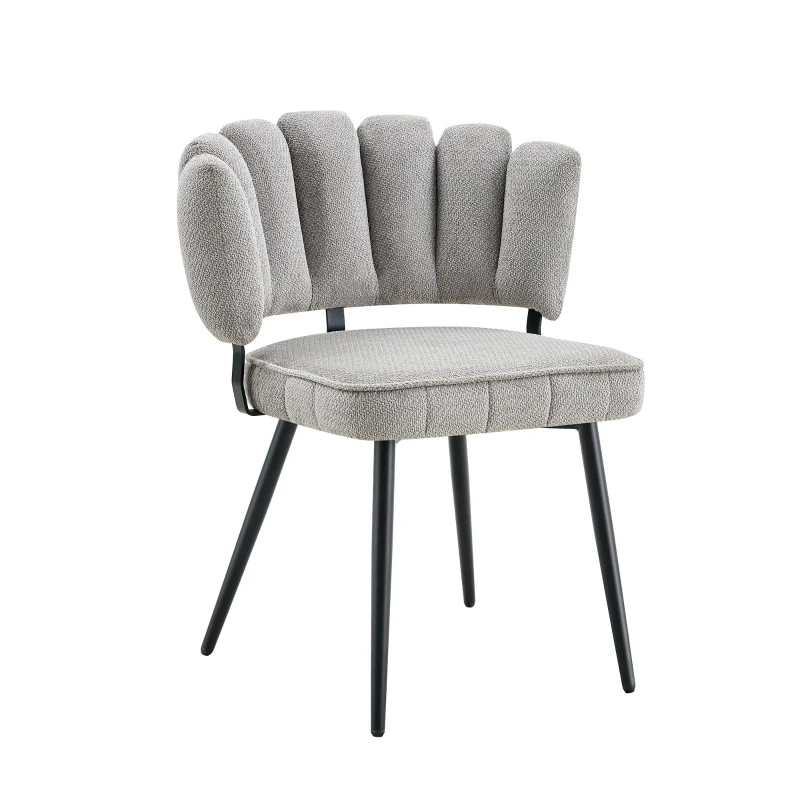 Lot de 2 chaises de salle à manger, mousse haute densité, patins antidérapants, 60x46x80 cm, Gris clair