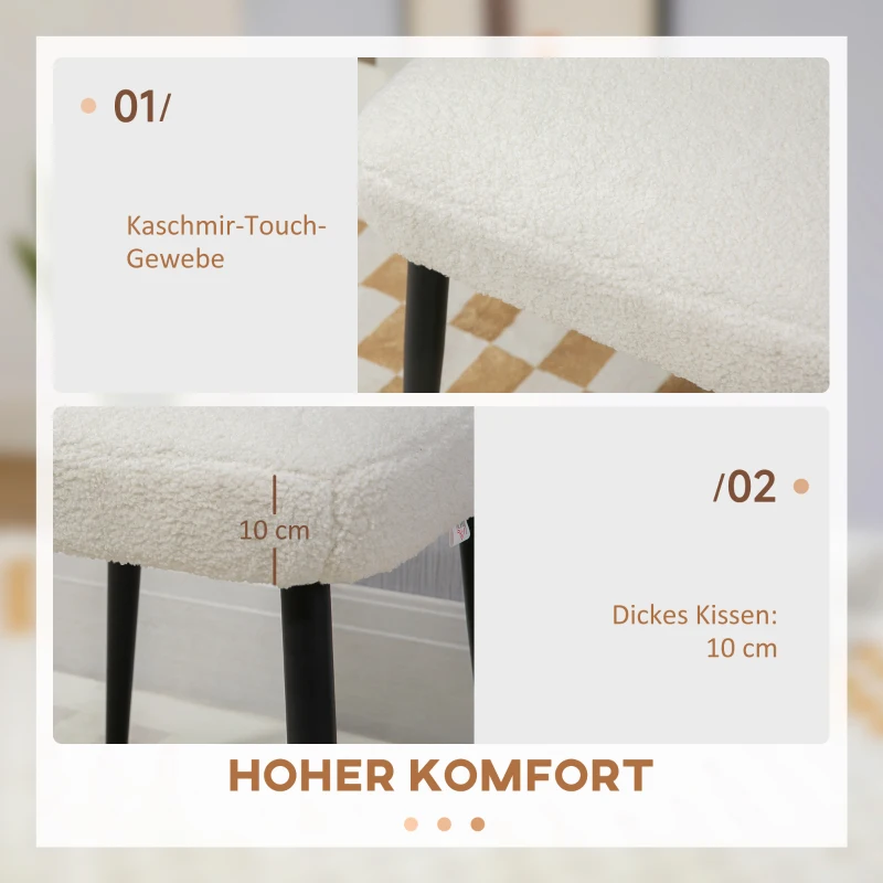HOMCOM Cashmere Look voetenbank voetenbank crèmewit