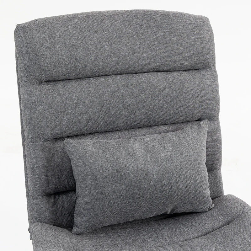 HOMCOM Schommelstoel met linnenlook, lendenkussen, hoge rugleuning, breed zitvlak, extra dikke bekleding, lichtgrijs
