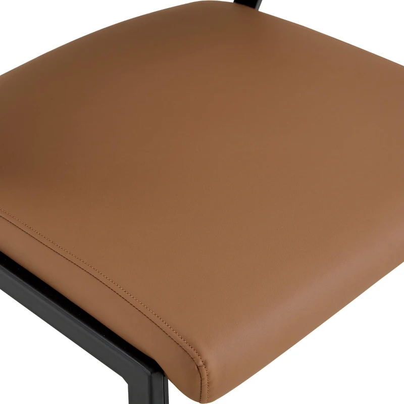 Chaise de salle à manger moderne rembourrée, design épuré, dossier ergonomique, 51x49x78 cm, Marron