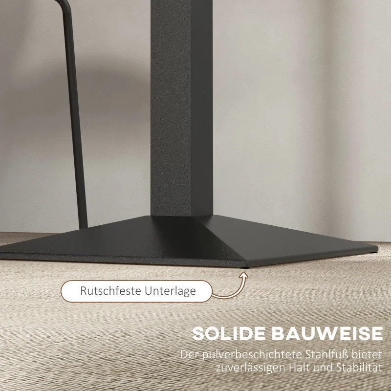 HOMCOM Eettafel Vierkante keukentafel voor 2 personen Eettafel met houtlook en stalen basis 70 x 70 x 75 cm Donkerbruin