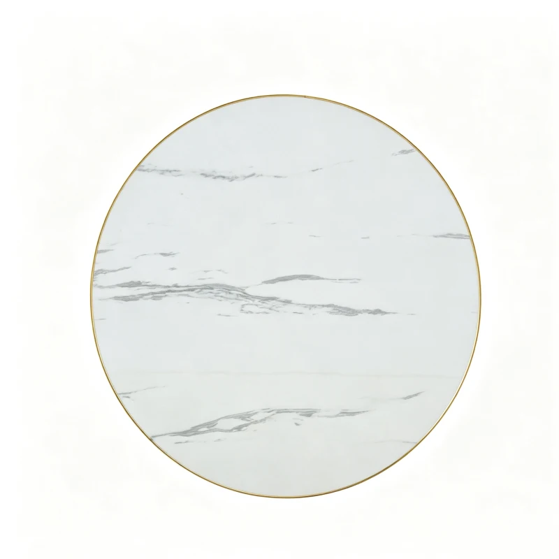 Table d'appoint ronde, plateau anti-rayures facile à nettoyer, 60x60x74 cm, Blanc