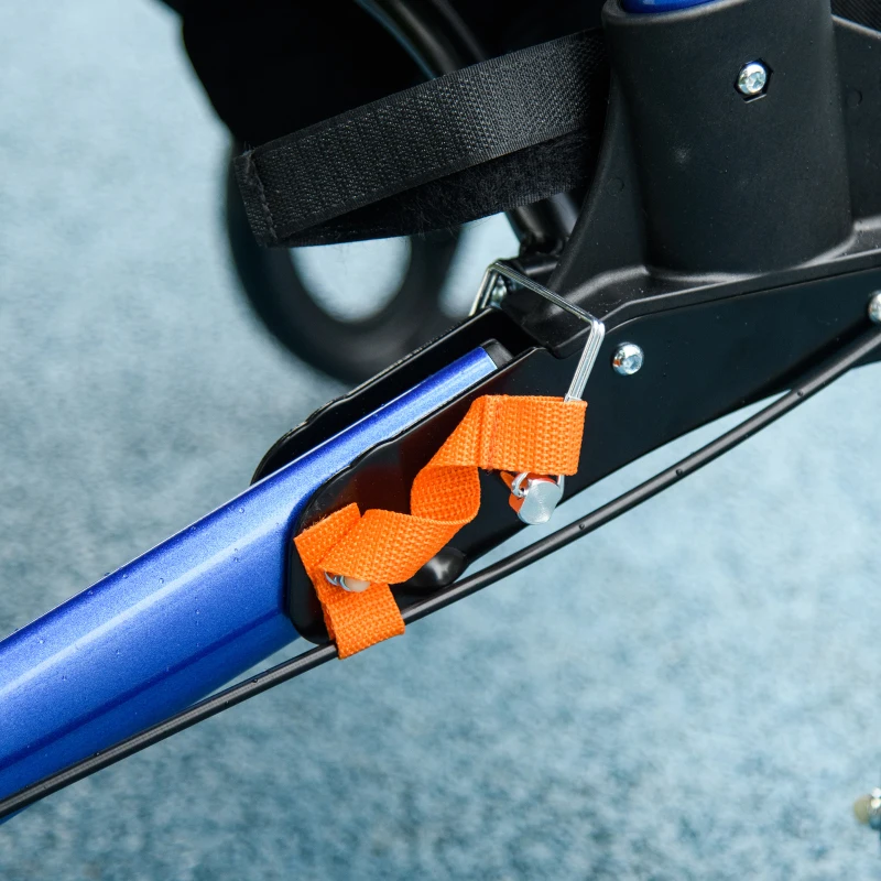 HOMCOM 4 Wheel Rollator with Seat and Back, Folding Mobility Walker with Carry Bag, Adjustable Height, Dual Brakes, Cane Holder, Lightweight Aluminium Walking Frame for Seniors and Disabled, Blue