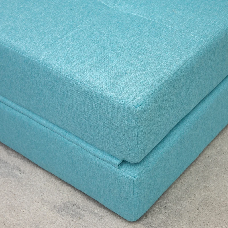 HOMCOM Opklapbare slaapstoel, slaapbank, 2-in-1 opklapstoel met bedfunctie, relaxstoel met kussen, logeerbed voor woonkamer, slaapkamer, draagvermogen tot 100 kg, blauw