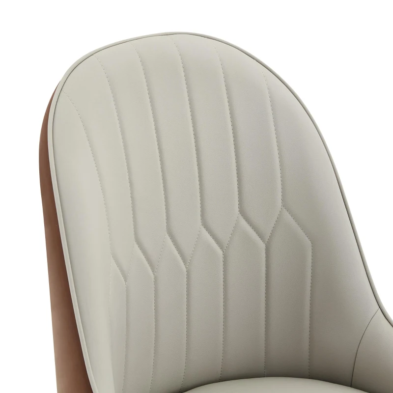 Lot de 2 chaises de salle à manger, dossier motif éclair stylé, déperlante et facile d'entretien, 47.3x44x91 cm, Gris chaud