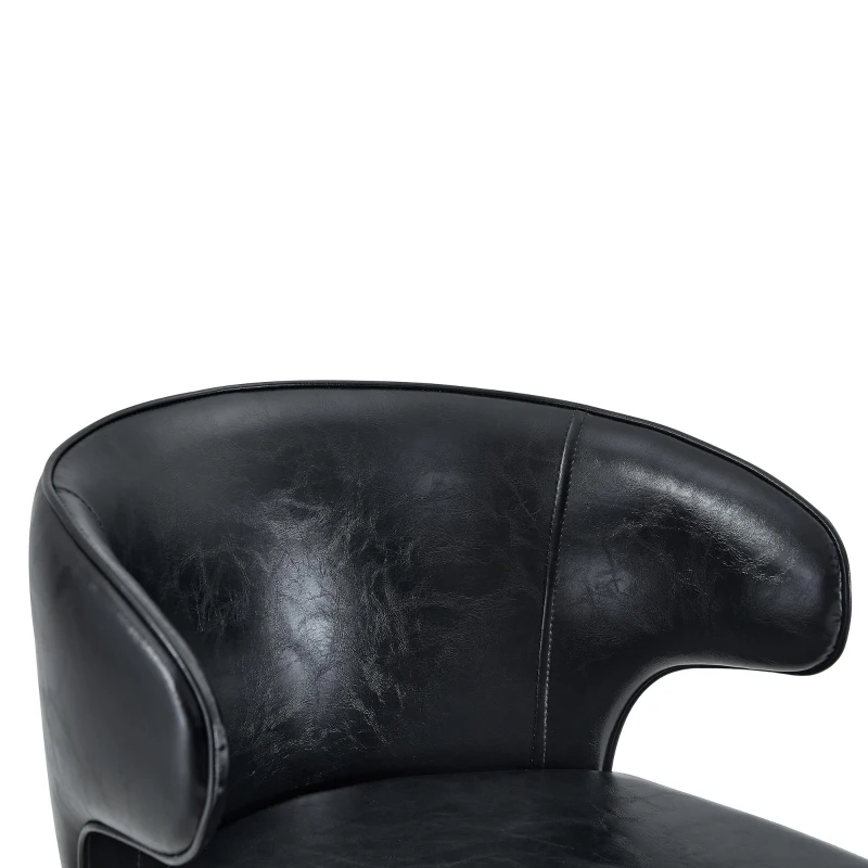 Lot de 2 tabourets de bar avec dossier, réglables en hauteur et pivotants 360°, 49.7x45x110 cm, Noir