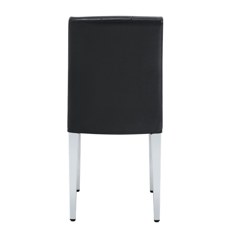 Lot de 4 chaises de salle à manger, style luxe européen, patins antidérapants et silencieux, 42x46x89 cm, Noir+Argent
