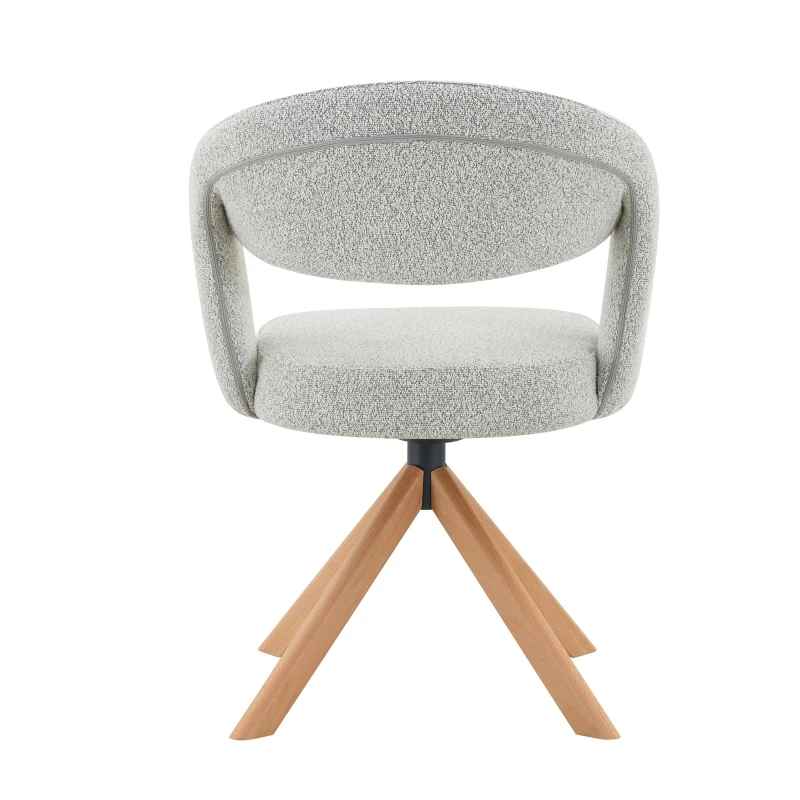 Lot de 2 chaises pivotantes rétro-luxe, patins feutre antidérapants, rotation 360° silencieuse, 47x47.5x81.5 cm, Couleur naturelle