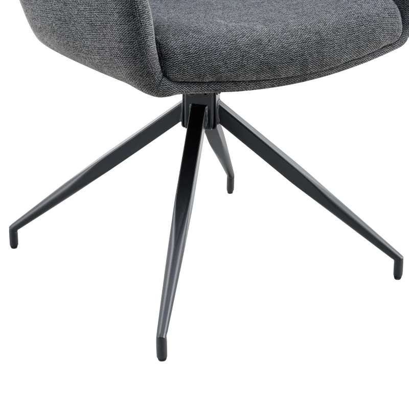 Chaise pivotante de salle, manger style luxe léger européen, lot de 2, patins antidérapants, 55x50x85 cm, Gris foncé