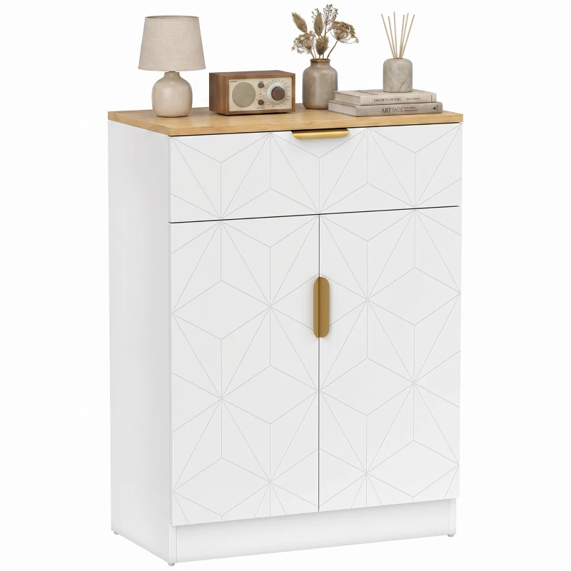 HOMCOM Modern dressoir, opbergkast met lade en verstelbare plank, wit