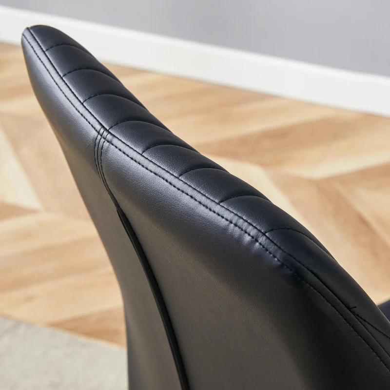 Lot de 4 chaises de salle à manger, style léger-luxe, patins antidérapants, 43x42.6x93 cm, Noir+Argenté