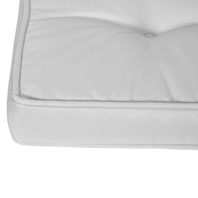 Outsunny Set of 4 Garden Seat Cushion with Ties, 42 x 42cm Replacement Dining Chair Seat Pad, Light Grey