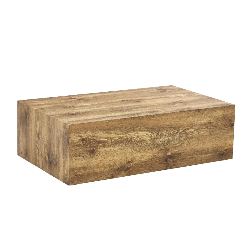 Table basse rectangulaire, style Luxury moderne compatible, pieds antidérapants en silicone, 90x50x30 cm, Couleur naturelle
